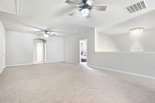 15717 Preble Rd, Fort Worth, TX 76177 - unfurnished room with ceiling fan, attic access, and carpet floors