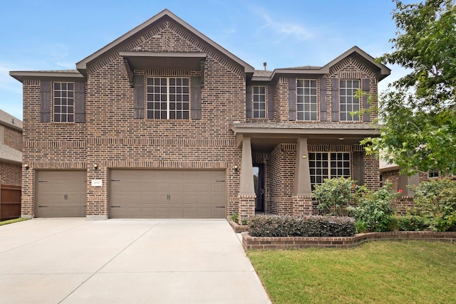 15717 Preble Rd, Fort Worth, TX 76177 - view of front of property with brick siding, an attached garage, and concrete driveway