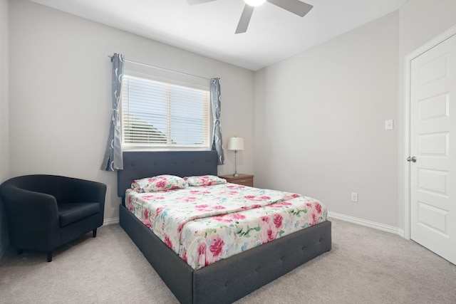 15717 Preble Rd, Fort Worth, TX 76177 - bedroom featuring light colored carpet, baseboards, and ceiling fan
