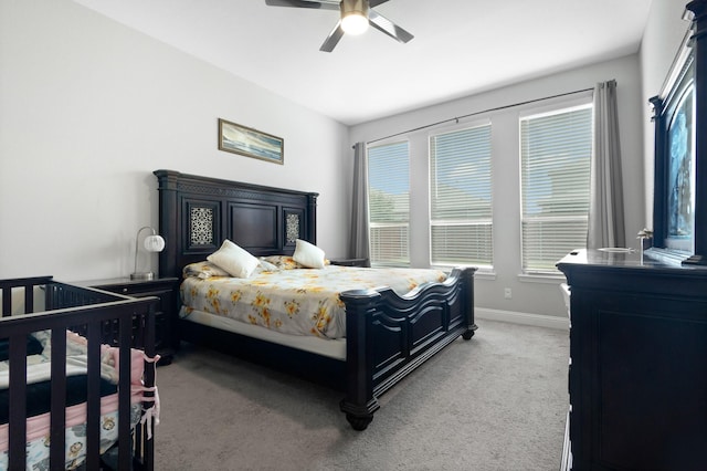 15717 Preble Rd, Fort Worth, TX 76177 - bedroom featuring light colored carpet, ceiling fan, and baseboards