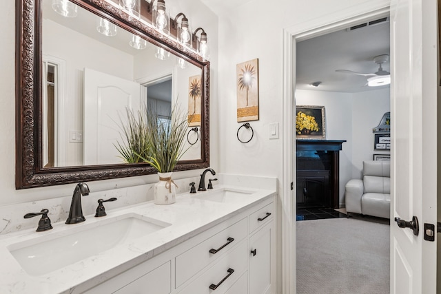 1117 Charleston Ct, Keller, TX 76248 - full bath with double vanity and a ceiling fan