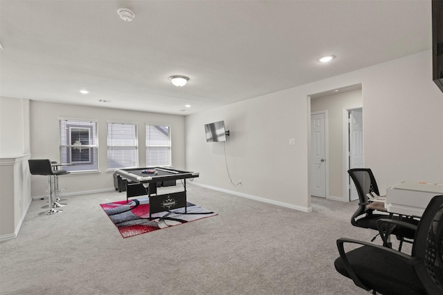 620 Ruthye Ln, Pilot Point, TX 76258 - recreation room featuring carpet floors, recessed lighting, and baseboards
