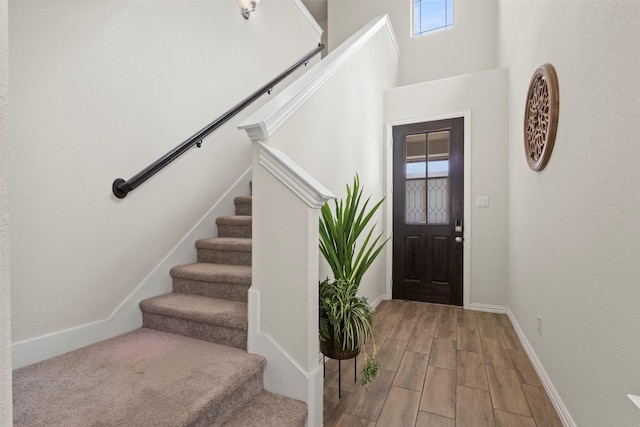 620 Ruthye Ln, Pilot Point, TX 76258 - entrance foyer with plenty of natural light, stairway, and baseboards