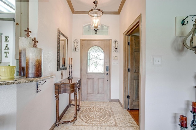 3809 Timbercrest Dr W, Burleson, TX 76028 - foyer with ornamental molding and baseboards