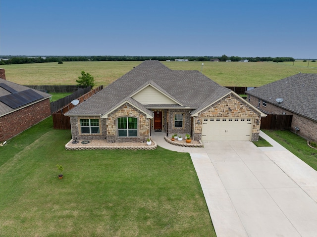 2503 Hollon Dr, Caddo Mills, TX 75135 - view of front facade with an attached garage, concrete driveway, and a shingled roof