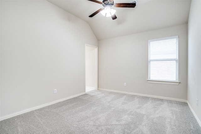 14669 Foxbriar Ln, Frisco, TX 75035 - unfurnished room featuring carpet flooring, a ceiling fan, vaulted ceiling, and baseboards