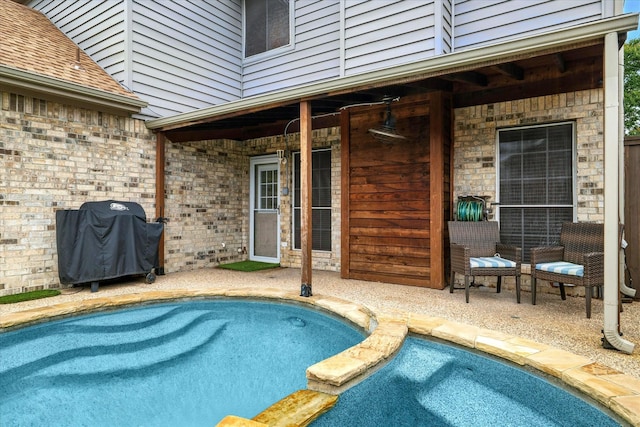 736 Fawn Valley Dr, Allen, TX 75002 - outdoor pool featuring area for grilling and a patio