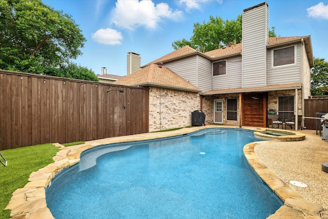 736 Fawn Valley Dr, Allen, TX 75002 - view of pool with a pool with connected hot tub