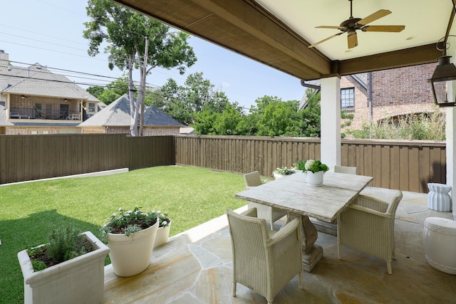 2905 Amherst Ave, University Park, TX 75225 - view of patio / terrace featuring a ceiling fan and outdoor dining space