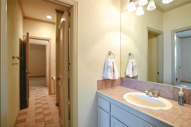 1420 Kensington Ct, Southlake, TX 76092 - bathroom featuring crown molding and vanity