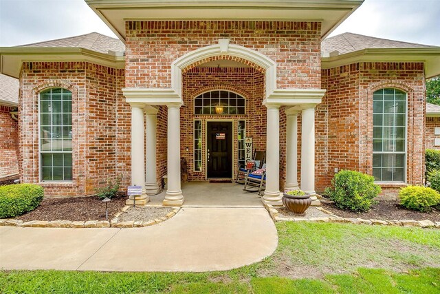 1717 Woodridge Ct, Aledo, TX 76008 - entrance to property with brick siding and roof with shingles