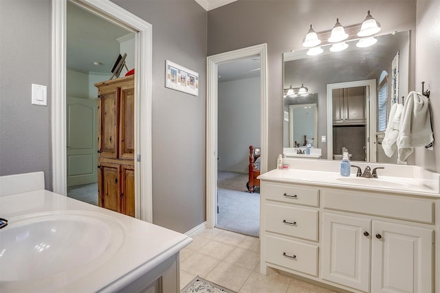 1717 Woodridge Ct, Aledo, TX 76008 - bathroom featuring vanity, tile patterned floors, and baseboards