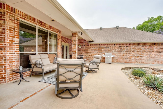 1717 Woodridge Ct, Aledo, TX 76008 - view of patio featuring outdoor lounge area and area for grilling