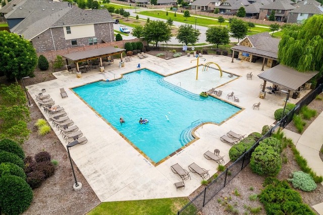 1108 Summer Ln, Mckinney, TX 75071 - community pool featuring a residential view, a patio, and a gazebo