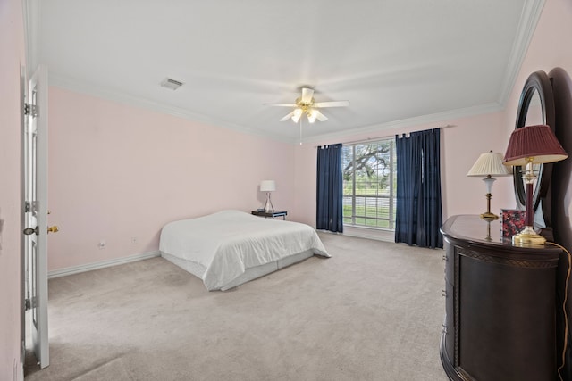 205 Lovegrass Ln, Southlake, TX 76092 - carpeted bedroom with crown molding and ceiling fan