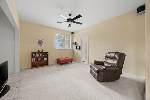 205 Lovegrass Ln, Southlake, TX 76092 - living area featuring a ceiling fan and light carpet
