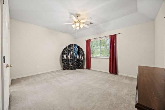 205 Lovegrass Ln, Southlake, TX 76092 - carpeted empty room featuring a ceiling fan and vaulted ceiling