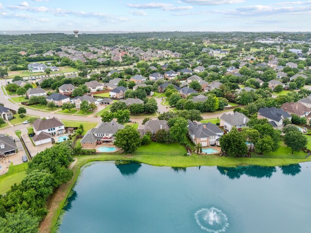 205 Lovegrass Ln, Southlake, TX 76092 - aerial perspective of suburban area featuring a large body of water