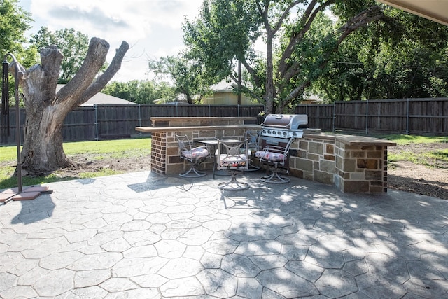 3506 Bryan St, Sachse, TX 75048 - fenced backyard with a patio area and grilling area