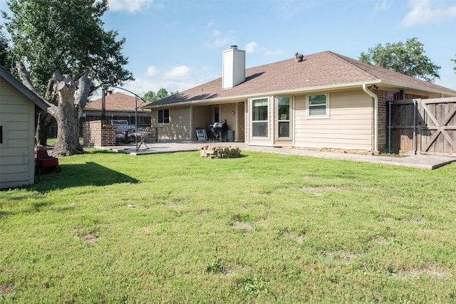 3506 Bryan St, Sachse, TX 75048 - back of house featuring a chimney and a patio
