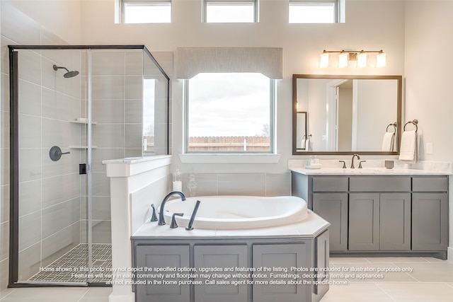 4809 Nomad Dr, Midlothian, TX 76065 - full bath with plenty of natural light, a stall shower, and vanity