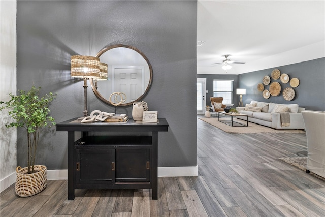 990 Lancashire Ln, Prosper, TX 75078 - hallway with wood finished floors and baseboards