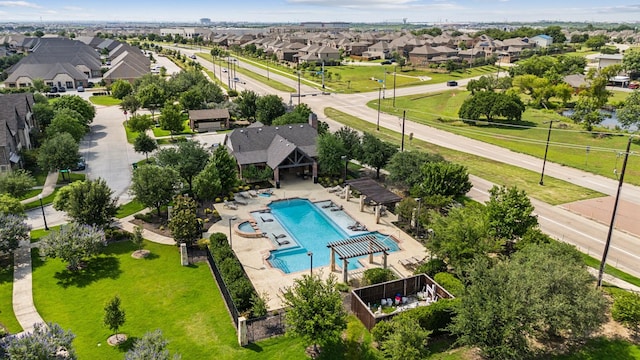 4682 Rhett Ln Unit A, Carrollton, TX 75010 - aerial view of residential area featuring a pool area
