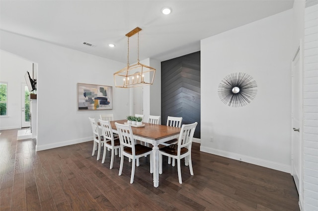 506 Prairie Run, Aledo, TX 76008 - dining room featuring wood finished floors, baseboards, a chandelier, and recessed lighting