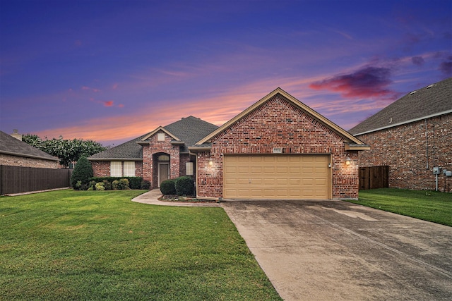 5516 La Bandera Trl, Benbrook, TX 76126 - view of front facade with brick siding, an attached garage, driveway, and a shingled roof
