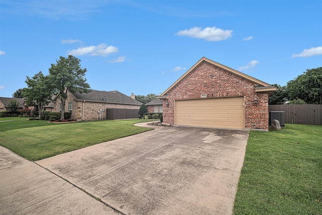 5516 La Bandera Trl, Benbrook, TX 76126 - view of side of property with brick siding, cooling unit, and a garage