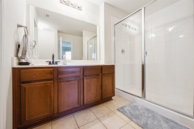 806 Opal Path, Princeton, TX 75407 - bathroom featuring tile patterned flooring, a stall shower, and vanity