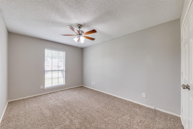 6704 Wesson Dr, Plano, TX 75023 - carpeted spare room featuring ceiling fan, a textured ceiling, and baseboards