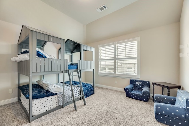 901 Jessica Ln, Prosper, TX 75078 - carpeted bedroom with baseboards and lofted ceiling