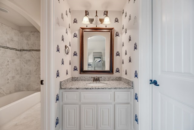 901 Jessica Ln, Prosper, TX 75078 - full bath with vanity and washtub / shower combination