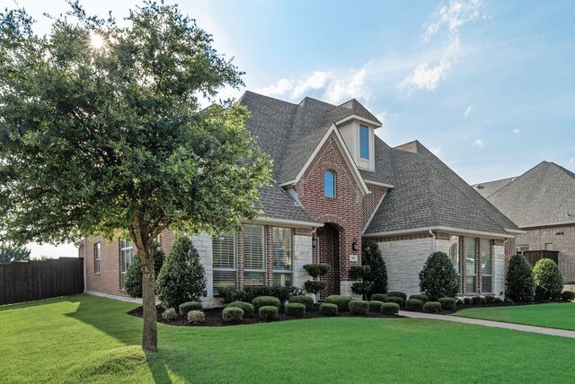 901 Jessica Ln, Prosper, TX 75078 - view of front of house with a shingled roof, brick siding, and stone siding