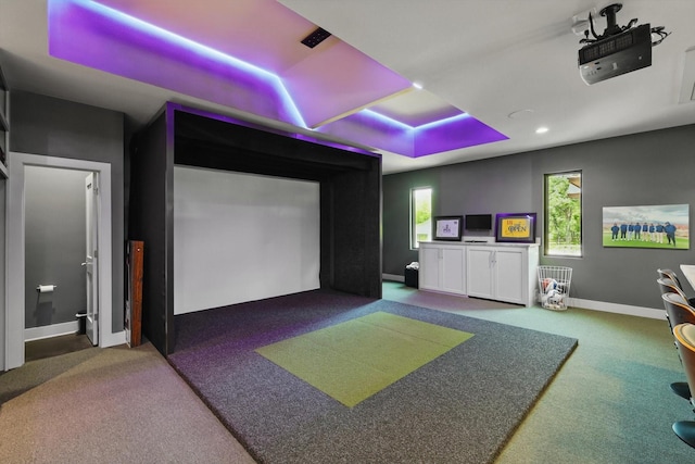 1189 W Jeter Rd, Bartonville, TX 76226 - rec room with golf simulator, carpet floors, and recessed lighting
