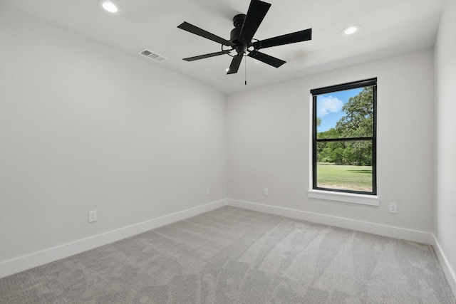 1189 W Jeter Rd, Bartonville, TX 76226 - unfurnished room with recessed lighting, light carpet, and ceiling fan