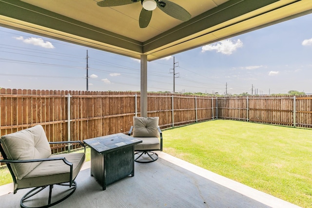 812 Holler Loop, Fort Worth, TX 76247 - view of patio / terrace with a ceiling fan