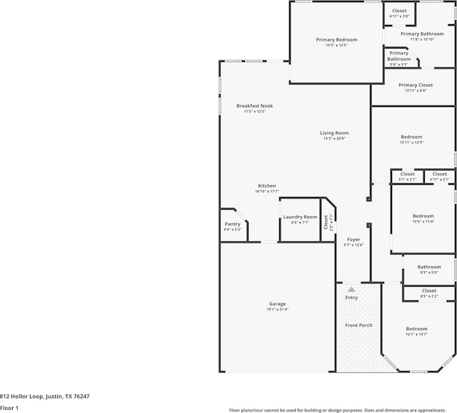 812 Holler Loop, Fort Worth, TX 76247 - floor plan / room layout