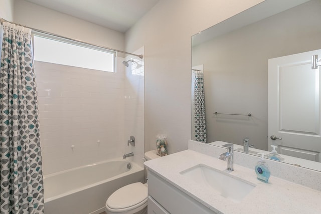 812 Holler Loop, Fort Worth, TX 76247 - bathroom featuring toilet, vanity, and shower / bath combo with shower curtain