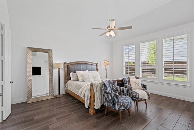 1720 Rolling Heights Ln, Fort Worth, TX 76008 - bedroom featuring dark wood-style floors, baseboards, and ceiling fan