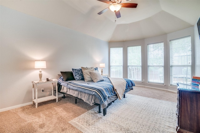 105 Cassandra Dr, Forney, TX 75126 - carpeted bedroom featuring lofted ceiling, baseboards, and ceiling fan