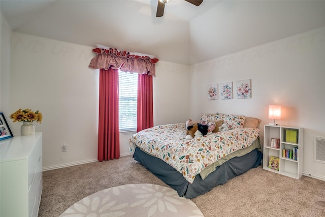 105 Cassandra Dr, Forney, TX 75126 - bedroom with carpet, lofted ceiling, ceiling fan, and baseboards
