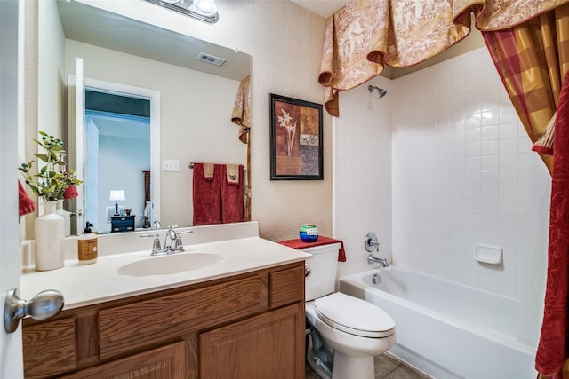 105 Cassandra Dr, Forney, TX 75126 - bathroom featuring vanity, shower / bath combo, and toilet