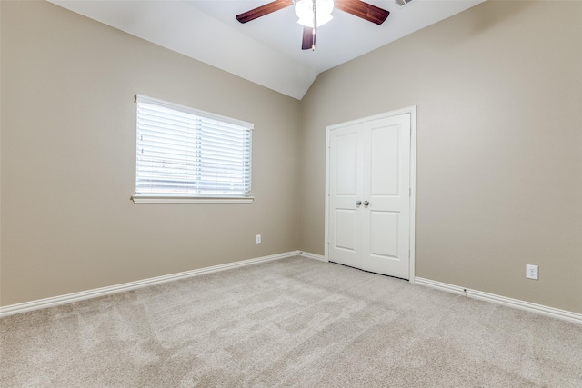 9728 Bitterroot Dr, Little Elm, TX 75068 - unfurnished room with light colored carpet, a ceiling fan, and vaulted ceiling