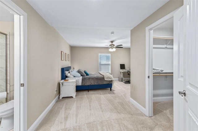 1105 Florence St, Mckinney, TX 75069 - bedroom with carpet, a walk in closet, baseboards, an office area, and a closet