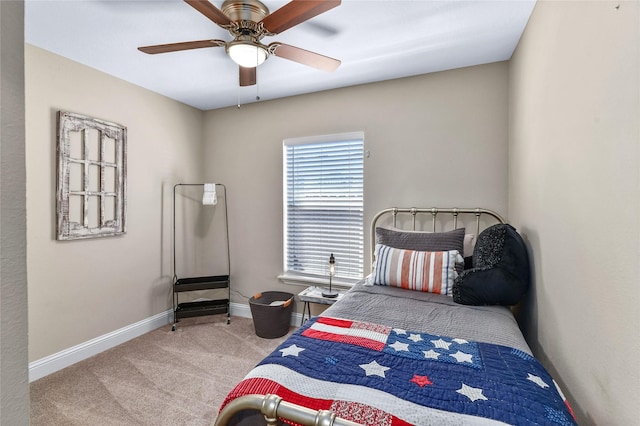 1105 Florence St, Mckinney, TX 75069 - carpeted bedroom with baseboards and a ceiling fan