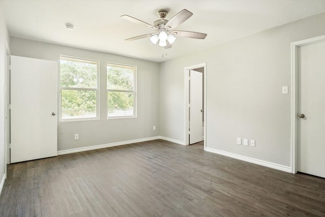 1713 Harvest Crossing Dr, Wylie, TX 75098 - unfurnished bedroom with wood finished floors, baseboards, and a ceiling fan