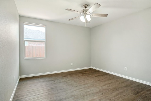 1713 Harvest Crossing Dr, Wylie, TX 75098 - unfurnished room with wood finished floors, ceiling fan, and baseboards