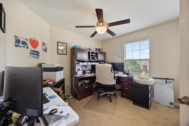 1230 Donegal Ln, Garland, TX 75044 - office with ceiling fan and light colored carpet